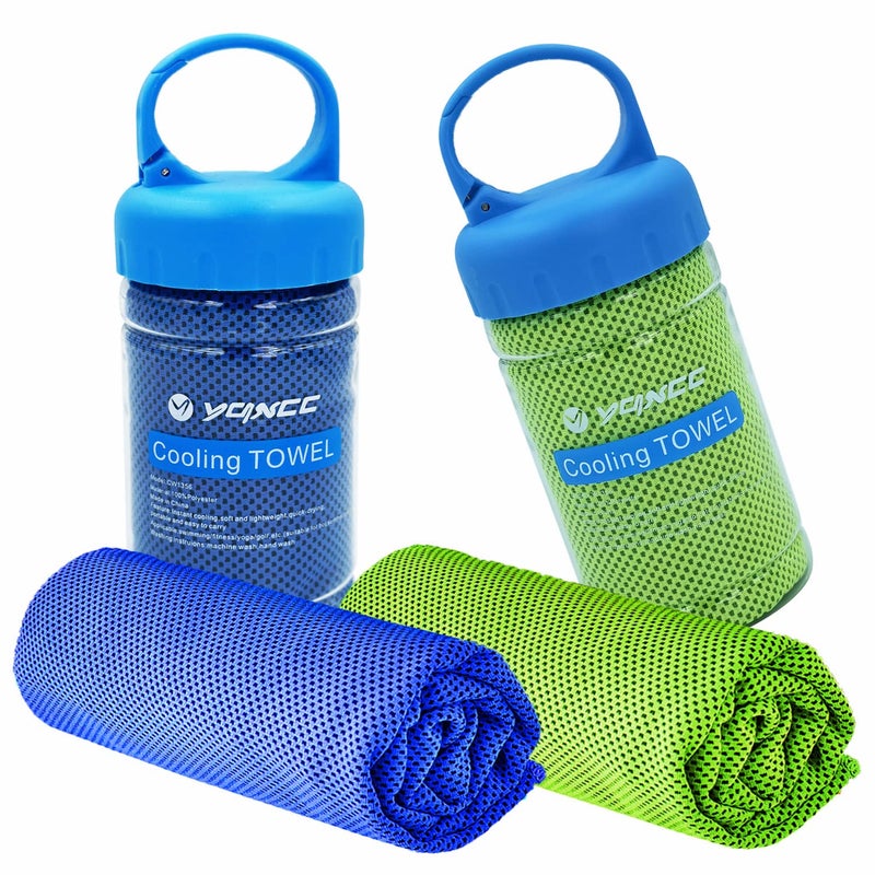 YQXCC Cooling Towel | 2 Pack 47""x12"" | Ice Cool for Neck | Soft Breathable Microfiber Chilly | for Yoga  Golf  Gym  Camping  Running  Workout & More Activities - Image 1